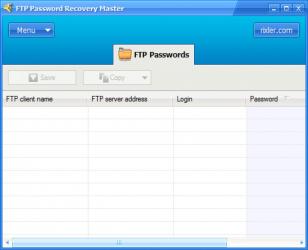 FTP Password Recovery Master main screen