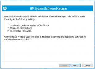 HP System Software Manager main screen