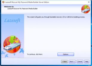 Lazesoft Recover My Password Server Edition main screen