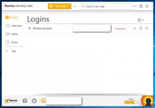 Norton Identity Safe main screen