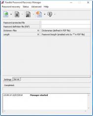 Parallel Password Recovery main screen