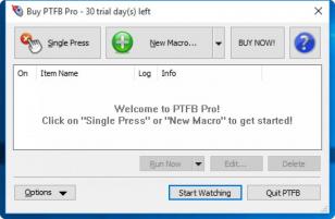 PTFB Pro main screen