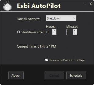 Exbi AutoPilot main screen