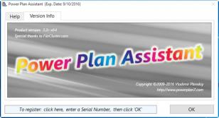 Power Plan Assistant main screen
