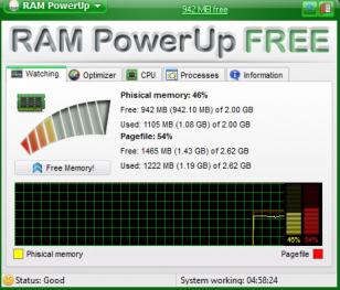 RAM PowerUp main screen
