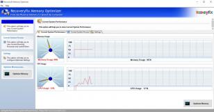 Recoveryfix Memory Optimizer main screen