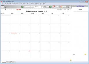 Calendar Pad main screen