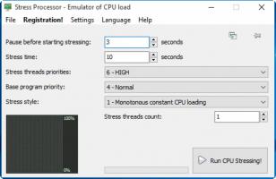 Stress Processor main screen