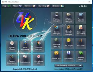 UVK - Ultra Virus Killer main screen