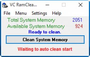 VC RamCleaner main screen