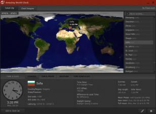Amazing World Clock main screen
