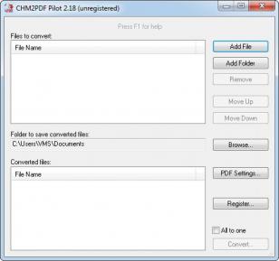 CHM2PDF Pilot main screen