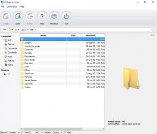 B1 Free Archiver main screen