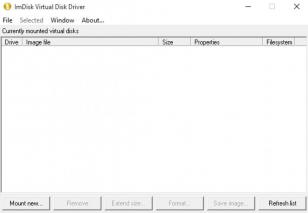 ImDisk Virtual Disk Driver main screen