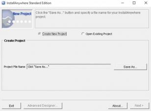 InstallAnywhere Standard main screen