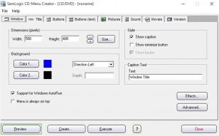 SamLogic CD-Menu Creator 2015 main screen