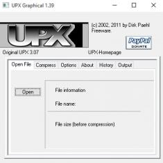 UPXG main screen