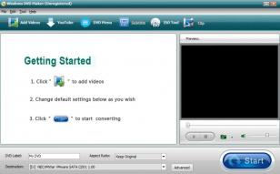 Windows DVD Maker main screen
