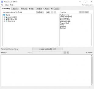 Directory List & Print Pro main screen