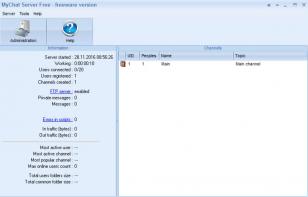 MyChat Server main screen