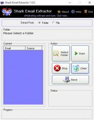 Shark Email Extractor main screen