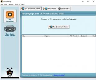 TiVo Desktop main screen