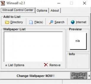 Winwall main screen