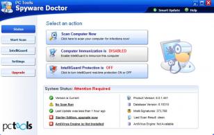 Spyware Doctor main screen