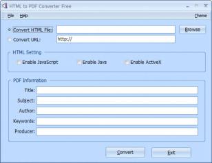 HTML to PDF Converter Free main screen