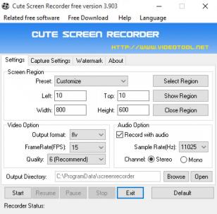 Cute Screen Recorder Free main screen