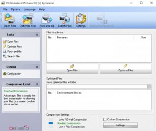 FILEminimizer Pictures main screen