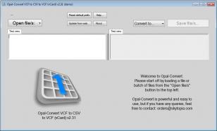Opal-Convert CSV VCF - LITE main screen