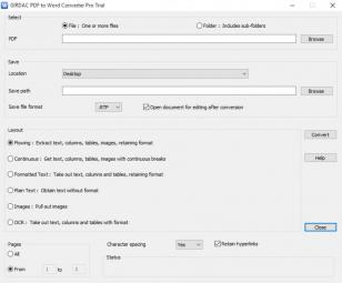 GIRDAC PDF to Word Converter Pro main screen