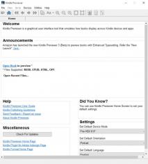 Kindle Previewer main screen