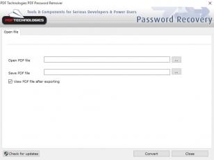 PDF Password Remover main screen