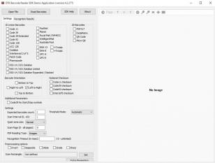 DTK Barcode Reader SDK main screen