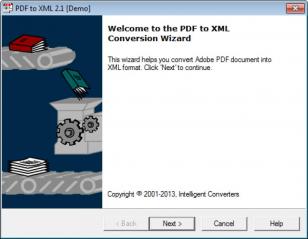 PDF-to-XML Demo main screen