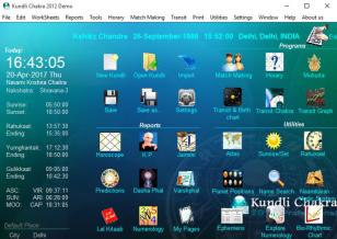 Kundli Chakra 2012 main screen