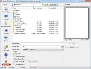 Powerful Word PDF Converter main screen