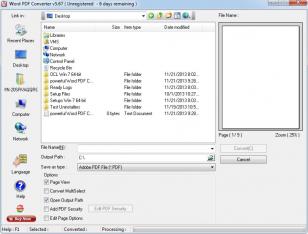 Powerful Word PDF Converter main screen