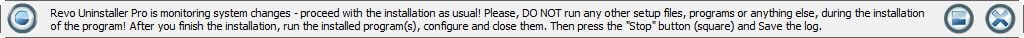 Message that Revo is monitoring system changes