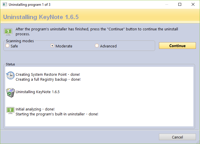 Screenshot of Quick uninstall